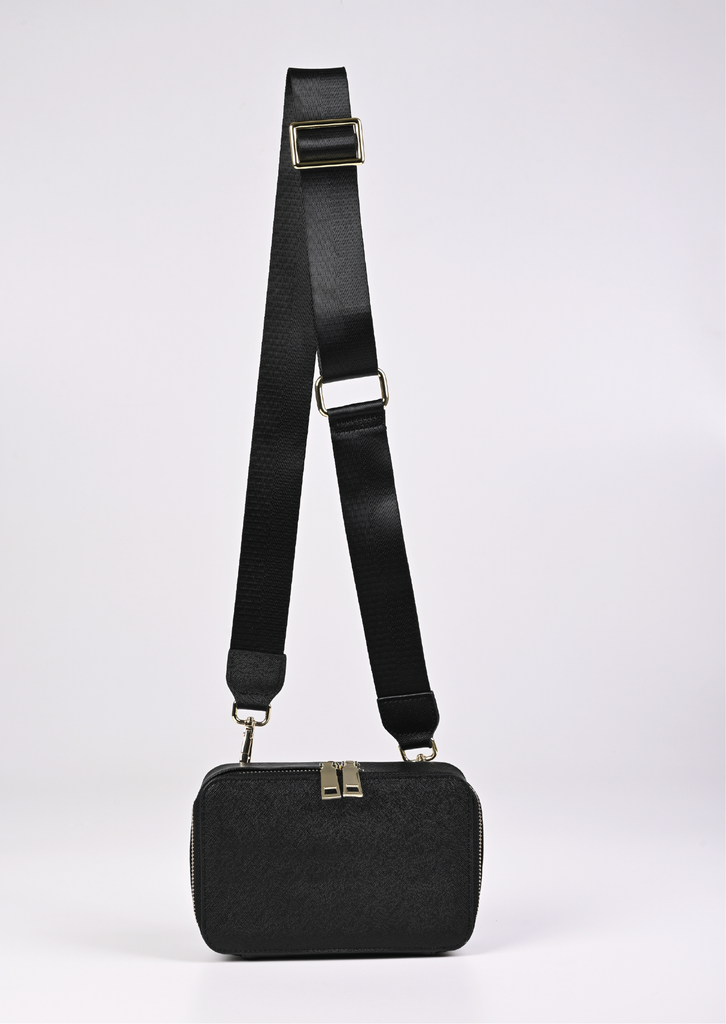 Sienna Crossbody Bag in Dark Taupe with Dark Leopard Strap